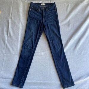 Madewell 10" High Rise Skinny Jeans Dark Wash Women's Size 25 Denim Pants